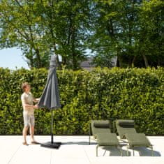 VONROC Slunečník Recanati Prémium Ø300cm - Včetně betonového podstavce 20kg - Odolný slunečník - Výklopný - Látka odolná proti UV záření - Šedý - Včetně potahu 