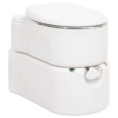 Vidaxl Integrovaná kempingová toaleta bílá 24+17 l HDPE a ocel