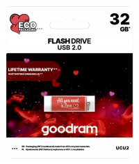Pendrive Valentine USB 2.0 červený/bílý 32 GB