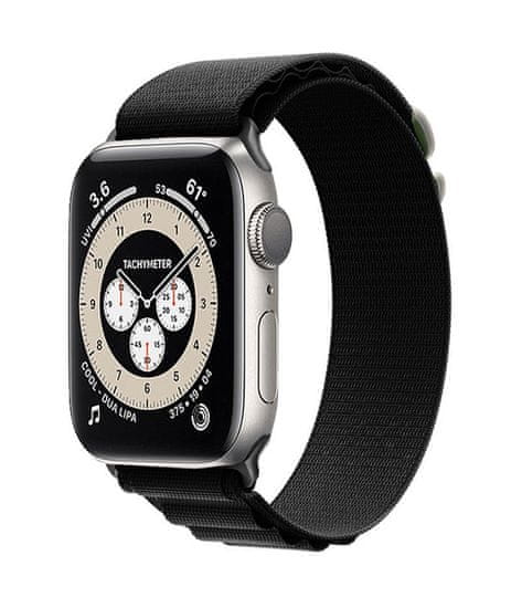 TopQ Textilní řemínek Wavy pro Apple Watch 42-44-45-49 mm černý 95880