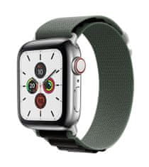 TopQ Textilní řemínek Wavy pro Apple Watch 38-40-41 mm černo-zelený 95889