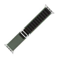 TopQ Textilní řemínek Wavy pro Apple Watch 38-40-41 mm černo-zelený 95889