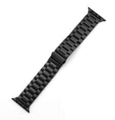 TopQ Ocelový řemínek Hard pro Apple Watch 42-44-45-49 mm černý 95879