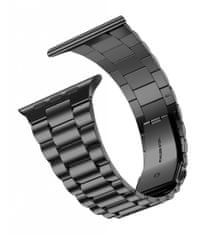 TopQ Ocelový řemínek Hard pro Apple Watch 42-44-45-49 mm černý 95879