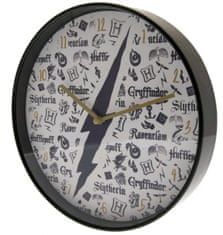 CurePink Nástěnné hodiny Harry Potter: Infographic (průměr 25 cm)
