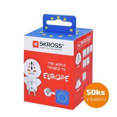 Skross cestovní adaptér Europe pro cizince v ČR, 50-pack, typ E/F, PA30-50