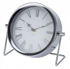 Koopman Stříbrné kovové stolní hodiny 18 x 16 cm