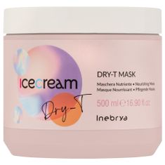 Inebrya Ice Cream Dry-T - Hydratační maska pro načechrané vlasy, Dodává vlasům hebkost, hebkost a snadné rozčesávání, 500ml