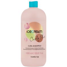 Inebrya Ice Cream Curly Plus - Šampon pro kudrnaté vlasy plný krásy a lesku, Posilující kroucení vlasů, Efektivní čištění a osvěžení, 1000ml