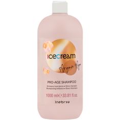 Inebrya Ice Cream Pro-Age šampon pro zralé vlasy, Šetrně čistí vlasy a pokožku hlavy, Dodává lesk matným vlasům, 1000ml