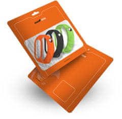 RhinoTech řemínek pro Xiaomi Mi Band 7 (3-pack), černá, oranžová, zelená