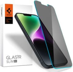 Spigen ochranné sklo tR Slim HD Anti-Glare/Privacy pro Apple iPhone 14/iPhone 13 Pro/iPhone 13, privátní filtr