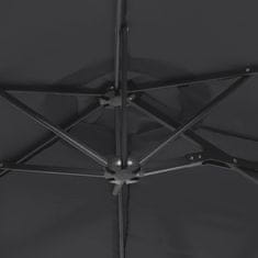 Vidaxl Dvojitý slunečník černý 316 x 240 cm