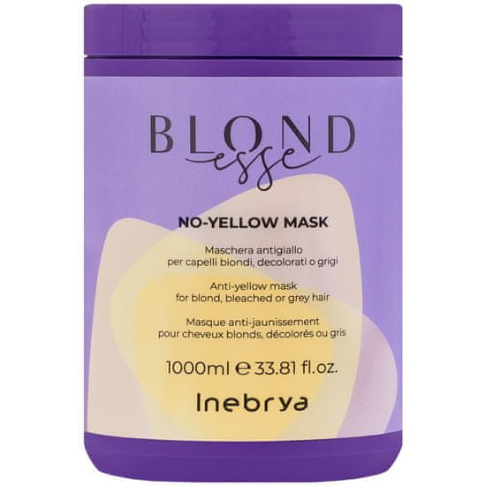 Inebrya No Yellow - Maska pro blond a šedé vlasy, Neutralizuje nežádoucí žluté tóny na vlasech