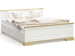 Manželská postel s roštem Igins LB-160 160x200 cm - sosna Andersen / dub zlatý