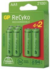 GP nabíjecí baterie ReCyko 2100 AA (HR6) 2100mAh, 4+2ks