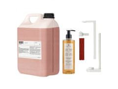 sarcia.eu PRIJA Koupelnový set: bílý držák na láhev, vlasový šampon s rukolou 380ml + 5l náplň