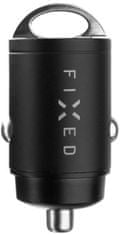 FIXED autonabíječka, 2x USB-C, 30W + USB-C kabel, MFi, 1.2m, černá