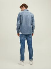Jack&Jones Pánská košile JJESHERIDAN Slim Fit 12138115 Medium Blue Denim (Velikost M)