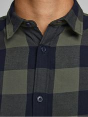 Jack&Jones Pánská košile JJEGINGHAM Slim Fit 12181602 Dusty Olive (Velikost M)