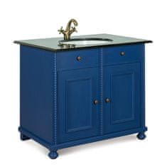 Svět pokladů Modrá koupelnová skříňka s žulovou deskou IDART 0067 G