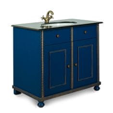 Svět pokladů Modrá koupelnová skříňka s granitovou deskou IDART 0051 G