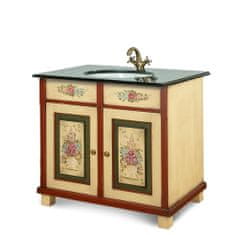 Svět pokladů Malovaná koupelnová skříňka s žulovou deskou IDART 082 G