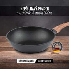 Rosmarino Pánev wok Black Line, 30 cm, Moderní technologie vaření s efektem horkého kamene. Vhodné pro všechny varné desky včetně indukce.