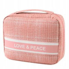 INNA Dámský kosmetický kufřík s velkou kapsou uvnitř kosmetické tašky barva růžová