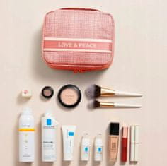 INNA Dámský kosmetický kufřík s velkou kapsou uvnitř kosmetické tašky barva růžová