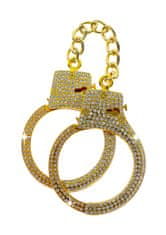 taboom TABOOM Bondage In Luxury Diamond Wrist Cuffs (Gold), kovová pouta s kamínky