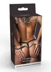 taboom TABOOM Bondage In Luxury Diamond Wrist Cuffs (Silver), kovová pouta s kamínky