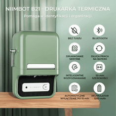 Niimbot Termotiskárna NIIMBOT B21 zelená + role štítků