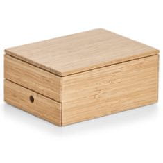 Zeller Bambusová skříňka na šperky se zrcátkem, 24,5 x 18,5 x 11,2 cm