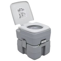 Vidaxl Přenosná kempingová toaleta šedá 20+10 l