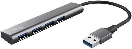 Trust USB hub Halyx, 4xUSB 3.2 Gen 1, stříbrná