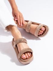 Amiatex Designové nazouváky dámské zlaté bez podpatku + Ponožky Gatta Calzino Strech, odstíny žluté a zlaté, 36
