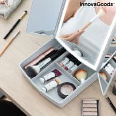 InnovaGoods Skládací zrcátko LED 3 v 1 s organizérem make-upu Panomir InnovaGoods