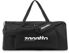 ZAGATTO Víceúčelová sportovní taška černá, velká cestovní taška 55 litrů, taška s popruhem přes rameno, do tělocvičny na fitness , nepromokavý materiál, boční kapsa na boty nebo ručník, 60x30x30 / ZG780