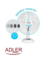 Adler Stolní ventilátor 40 cm