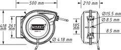 Hazet Samonavíjecí buben s hadicí pro stlačený vzduch nebo vodu, 15m - HA214648
