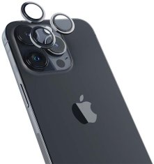 EPICO hliníkové tvrzené sklo na čočky fotoaparátu pro iPhone 14 Pro/14 Pro Max, vesmírně černá