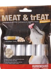 Meat Love Odmeny pro psy ve tvaru salámu Meat & trEAT 100% drůběž 4x40g