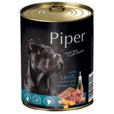 Piper Konzerva pro psa s jehněčím, mrkví a hnědou rýží 800g
