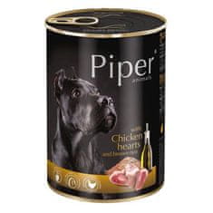 Piper Konzerva pro psa kuřecí srdíčka s hnědou rýží 400g