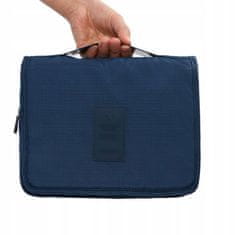 INNA Kosmetický cestovní kufřík na kosmetiku s háčkem, skládací tmavě modrá