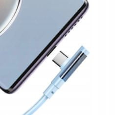 Mcdodo Kabel USB-C, úhlový, výkonný, superrychlý, Mcdodo, 100W, 1,2M, modrý CA-3422