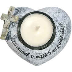 1patro Smuteční dekorace Srdce s křížkem - svícen E130650