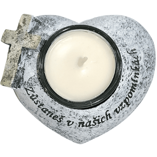 1patro Smuteční dekorace Srdce s křížkem - svícen E130650