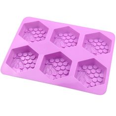 Kraftika 1ks 3d silicone food grade 6 bee honeycomb mold